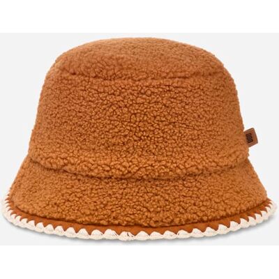 Hut aus UGG®fluff mit Muschelrand für Damen in Brown, Größe S/M, Fleece Hut aus UGG®fluff mit Muschelrand für Damen in Brown, Größe S/M, Fleece