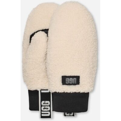 Fäustlinge aus UGG®fluff mit Logo-Tape für Damen in Nimbus, Größe L/XL, Fleece Fäustlinge aus UGG®fluff mit Logo-Tape für Damen in Nimbus, Größe L/XL, Fleece
