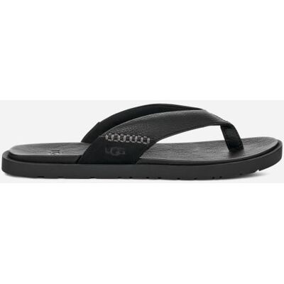 UGG® Seaside II Flip für Herren in Black, Größe 44, Leder/Wildleder UGG® Seaside II Flip für Herren in Black, Größe 44, Leder/Wildleder