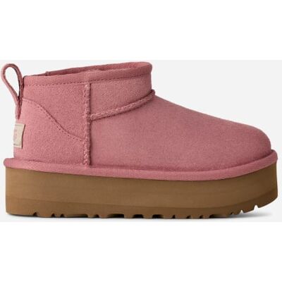 UGG® Classic Ultra Mini Plateau-Boot für Kinder in Pink, Größe 35, Wildleder UGG® Classic Ultra Mini Plateau-Boot für Kinder in Pink, Größe 35, Wildleder