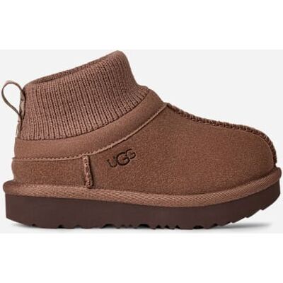 UGG® Classic Ultra Mini Stretch Cuff Boot für Kinder in Rocky Oak, Größe 27.5, Wildleder/Textil/Recycelte Materialien UGG® Classic Ultra Mini Stretch Cuff Boot für Kinder in Rocky Oak, Größe 27.5, Wildleder/Textil/Recycelte Materialien