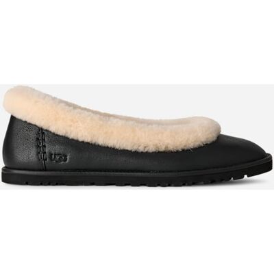 UGG® Zora Ballerina aus Leder für Damen in Black, Größe 38 UGG® Zora Ballerina aus Leder für Damen in Black, Größe 38