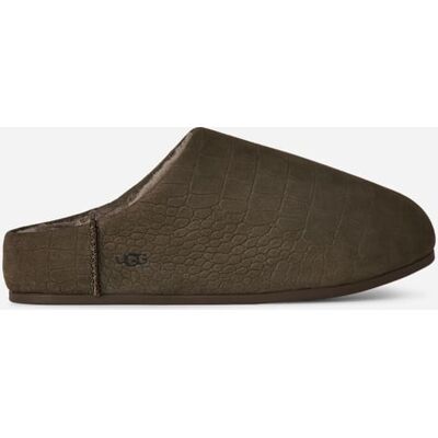 UGG® Elea Embossed Slipper für Damen in Dense Smoke, Größe 38, Nubukleder UGG® Elea Embossed Slipper für Damen in Dense Smoke, Größe 38, Nubukleder