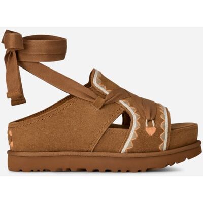 UGG® Goldenstar Hi Artistitch Sandale für Damen in Brown, Größe 37, Wildleder UGG® Goldenstar Hi Artistitch Sandale für Damen in Brown, Größe 37, Wildleder