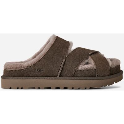 UGG® Greenport Cross Strap Slide für Damen in Dense Smoke, Größe 39, Wildleder UGG® Greenport Cross Strap Slide für Damen in Dense Smoke, Größe 39, Wildleder