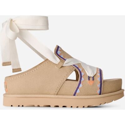 UGG® Goldenstar Hi Artistitch Sandale für Damen in Sand Multi, Größe 38, Wildleder UGG® Goldenstar Hi Artistitch Sandale für Damen in Sand Multi, Größe 38, Wildleder
