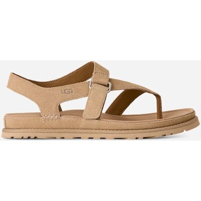 UGG® GoldenGaze Zehentrenner-Sandale für Damen in Beige, Größe 37, Wildleder UGG® GoldenGaze Zehentrenner-Sandale für Damen in Beige, Größe 37, Wildleder