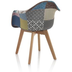 Kasa-store Patchwork-sessel mit holzgestell und stoffbezug