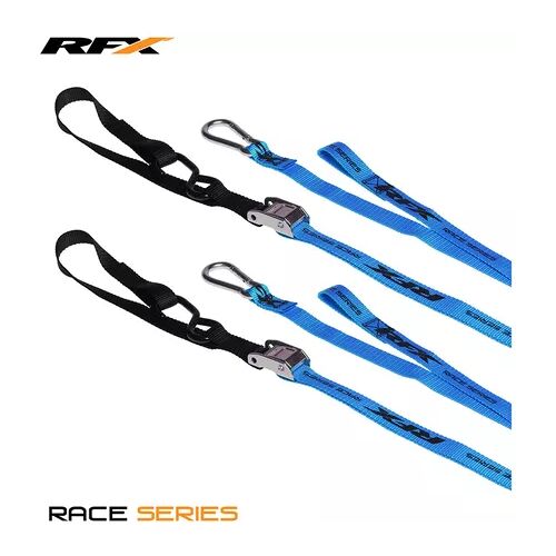 Spanngurte RFX Race Series 1,0 blau / schwarz mit Schlaufe und Karabinerhaken