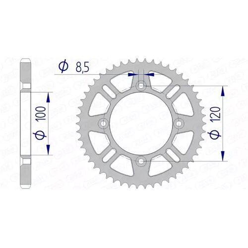 Zahnrad Afam Alu selbstreinigend 428 / 50 Zähne RM / YZ 85