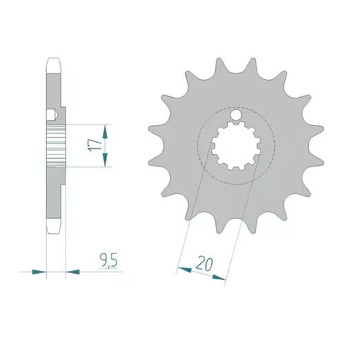 Ritzel Afam selbstreinigend 428 / 14 Zähne TC / SX 85