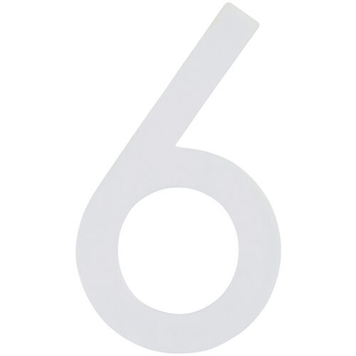 SÜDMETALL Hausnummer, 6, Weiß, Kunststoff, 9,7 x 18 x 0,4 cm, nachtleuchtend - weiss - weiss