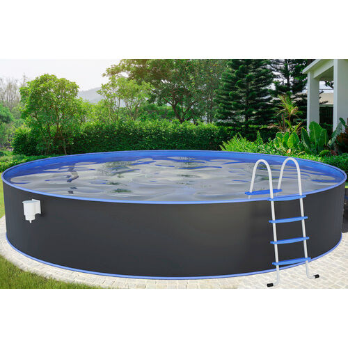 STEINBACH Stahlwand-Pool »Nuovo «, ØxH: 550 x 120 cm, Rund, Weiß - grau - grau