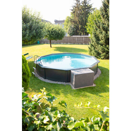 STEINBACH Stahlwand-Pool »Nuovo de Luxe II «, ØxH: 460 x 120 cm, Rund, Grau - grau