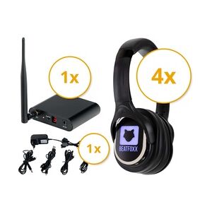 Beatfoxx SCBS-41 Silent Disco V2 Band Set mit 4 Kopfhörern und 1 Sender