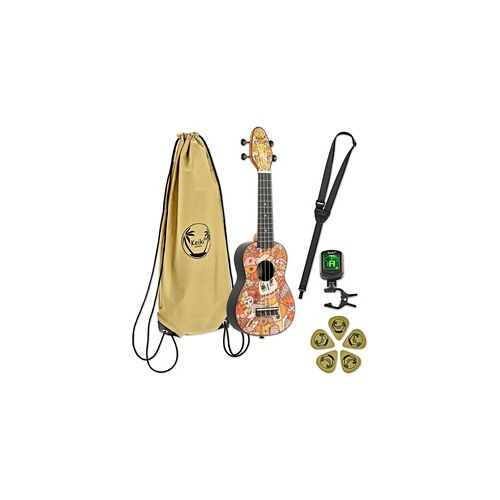 Ortega K2-VP Keiki Sopran Ukulele Pack "Voodoo Puppet"