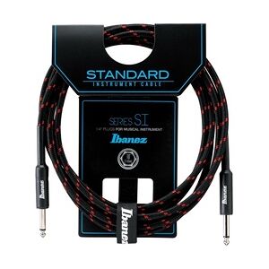 Ibanez SI10-BW Woven Guitar Cable 3,05m - Black/Red