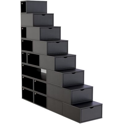 ABC MEUBLES Treppenregal 200 cm - Schwarz ABC MEUBLES Treppenregal 200 cm - Schwarz