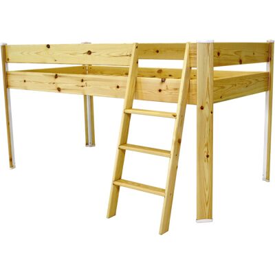 ABC MEUBLES Kompaktes Hochbett - 90x190 - Umweltfreundliche Kiefer - Sicherheitsnormen ABC MEUBLES Kompaktes Hochbett - 90x190 - Umweltfreundliche Kiefer - Sicherheitsnormen