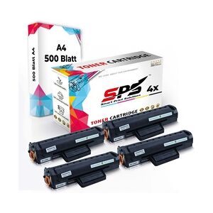 Druckerpapier A4 + 4x Kompatibel für HP Laser 108 (W1106A/106A) Toner Schwarz 2XL 5000 Seiten