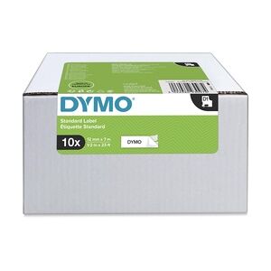 Dymo Original D1 Schriftband für Labelmanager, Vorteilspack 10 Stück 12mm breite 7m Länge schwarz auf weiß 2093097