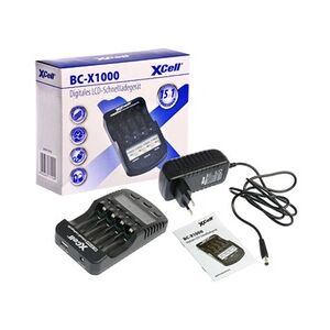 1x XCell Schnellladegerät/ LCD Anzeige/USB Anschluss/ Refresh Funktion/Testfunktion BC-X1000