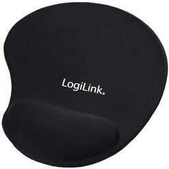 LogiLink Mauspad mit Silikon Gel Handballenauflage, Schwarz