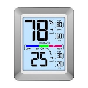 Technoline WS 9460 - moderne Raumklimastation mit Temperatur- und Luftfeuchteanzeige in chrom/weiß