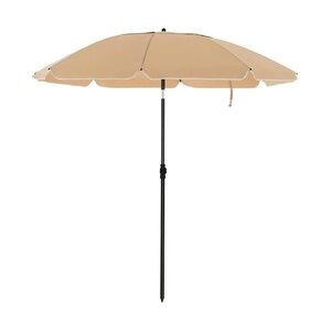 UAC Sonnenschirm,Ø 2, Gartenschirm, UV-Schutz bis UPF 50+, knickbar, tragbar, Schirmrippen aus Glasfaser, mit Transporttasche Taupe