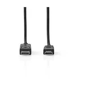 Nedis Displayport-Kabel - DisplayPort Stecker - HDMI Stecker - 4K@30Hz - Vernickelt - 2.00 m - Rund - PVC - Schwarz - Label Nedis