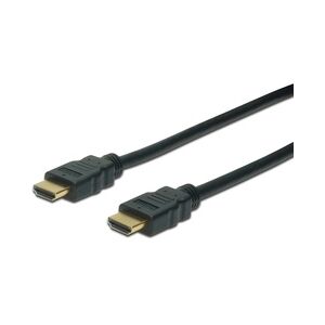 Assmann Electronic HDMI High Speed Anschlusskabel, Typ A St/St, 1.0m, m/Ethernet, Ultra HD 60p gold, sw