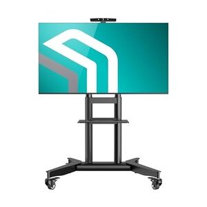 ONKRON Mobiler TV Ständer rollbar für 32 - 75 Zoll Fernseher bis zu 50 kg - TV Ständer höhenverstellbar max VESA 600x400 Schwarz TS1571-B