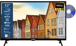 TELEFUNKEN XF32SN550SD 32 Zoll Fernseher / Smart TV (Full HD, HDR, Triple-Tuner, DVD-Player) - Inkl. 6 Monate HD+