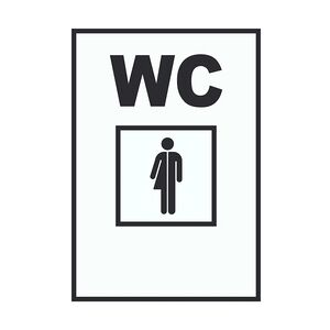 WC Mann und Frau Transgender Schild A1 Rückseite selbstklebend