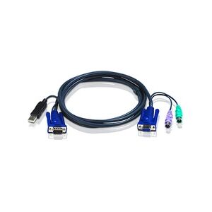 Aten 2L-5502UP KVM-Kabel USB - PS/2, schwarz, 1,8 m