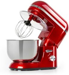 Bella Elegance Küchenmaschine 2000 W 2,7 PS 5,2 Ltr Edelstahl BPA-frei Rot Klarstein