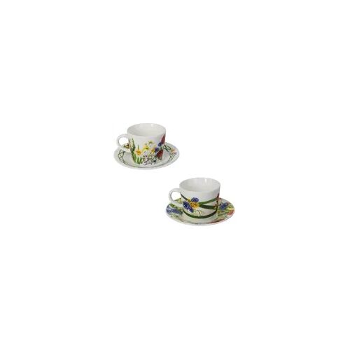 Kaffeetasse Wildblumen Set 2 Stück neues Knochenporzellan