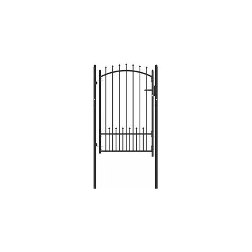 vidaXL Zauntor mit Spitzen mit Schloss Schwarz 100 x 150 cm