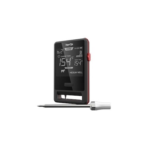 HerQs – Pin PRO – Grillthermometer – Fleischthermometer – inkl. 2 kabellosen Sonden – Grillthermometer mit App – bis 500°C – Bluetooth