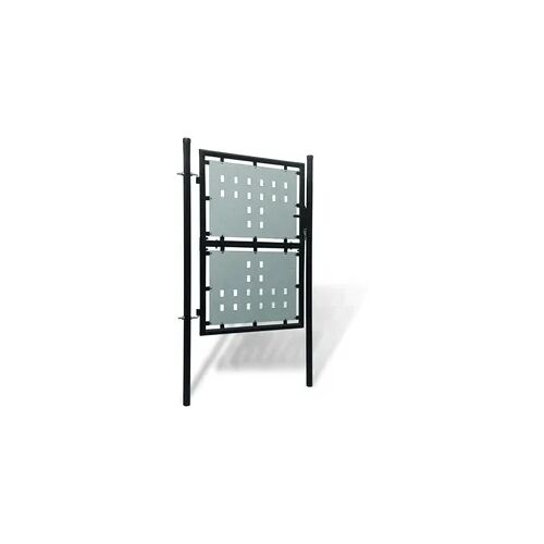 vidaXL Zauntor (Einzeltor) Schwarz 100x200 cm