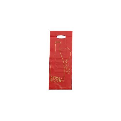 Tasche 2 Plastikflaschen HDPE rot ausgeschnittene Griffe 16 + 4/4 x 46 cm pro 1000 - Gimex