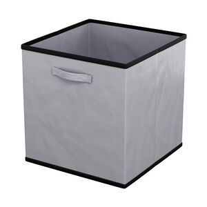 Intirilife 6x faltbare Aufbewahrungs-Stoffbox in Grau - 26.7 x 26.7 x 28 cm - Multifunktionale Sammelbox zum Kombinieren mit Schränken oder Regalen