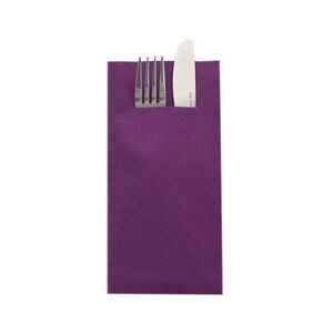 Sovie HOME Besteckserviette in Aubergine aus Linclass® Airlaid 40 x 40 cm, 12 Stück - Bestecktasche Uni Basic Pocket-Napkin