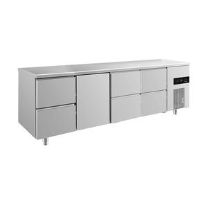 Gastro Kühltisch 1 Tür 6 Schubladen Umluftkühlung 632l 2330x700x850mm -2/+8°C