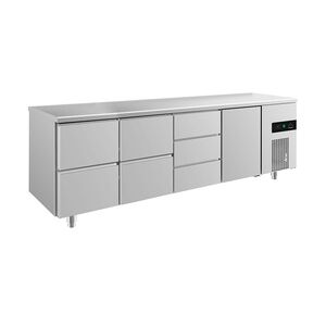 Gastro Kühltisch 1 Tür 7 Schubladen 632l Umluftkühlung 2330x700x850mm -2/+8°C