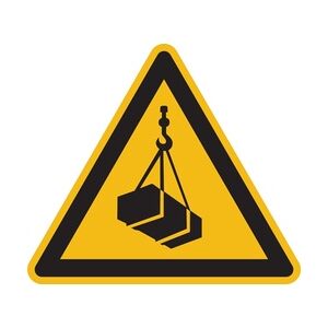 Warnschild, Warnung vor schwebender Last W015 - ASR A1.3 (DIN EN ISO 7010) - 200 mm Folie selbstklebend