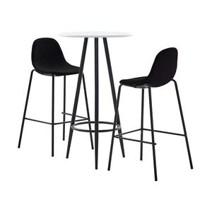 vidaXL 3-tlg. Bar-Set Stoff Schwarz