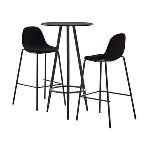 vidaXL 3-tlg. Bar-Set Stoff Schwarz