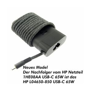 HP X7W50AA USB-C-Netzadapter für unterwegs, 65 W mit Kabel