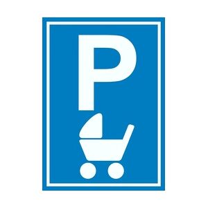 Kinderwagen Parkplatz Schild A4 Rückseite selbstklebend